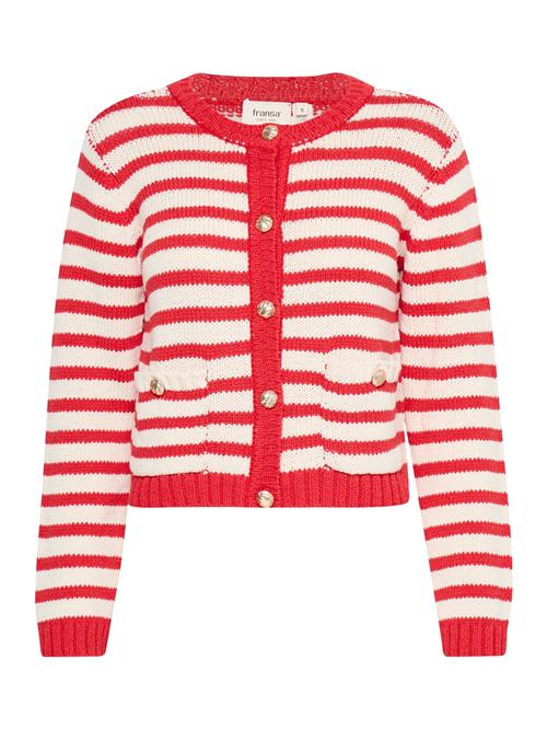 Fransa Cardigan 'BELINDA CAR 1'  blodrød / uldhvid