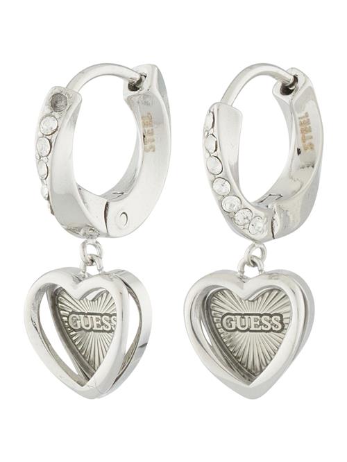 GUESS Øreringe 'HEART'  sølv / transparent