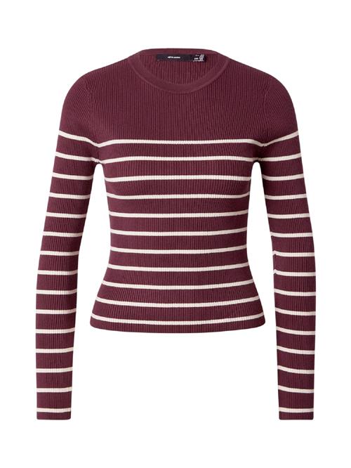 VERO MODA Pullover 'VMGIZELLE'  vinrød / hvid