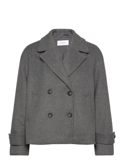Se Renate Short Wool Blend Jacket Bubbleroom Grey ved Booztlet
