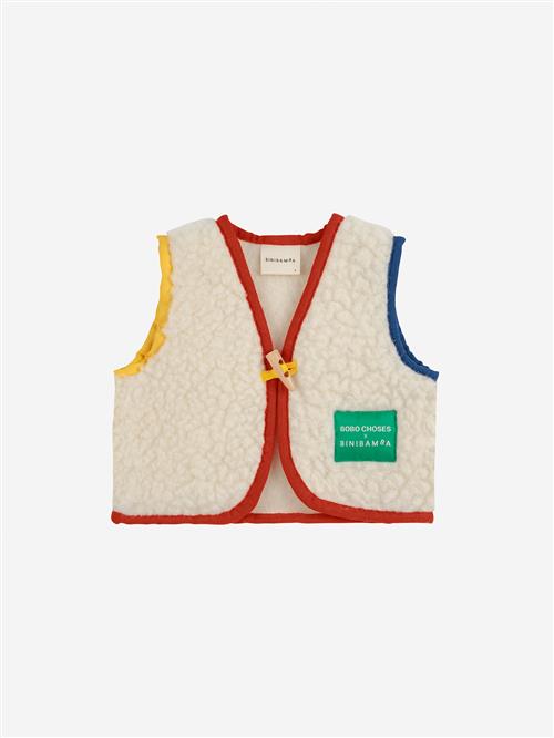 Bobo Choses Bobo Choses X Binibamba Snuggle-vest I Uld Offwhite  Offwhite-12-18 months Wool Hvid  12-18 måneder  Unisex