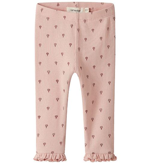 Lil' Atelier Leggings - Slim Rib - NbfGago - Cameo Rose