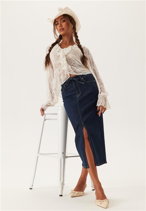 BUBBLEROOM Denim Midi Skirt