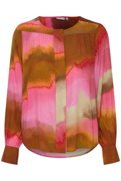 Fransa Bluse 'Rebekka'  oliven / pink / rød