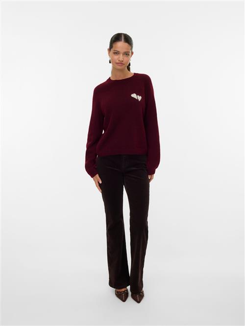 VERO MODA Pullover 'VMBam'  rød / hvid