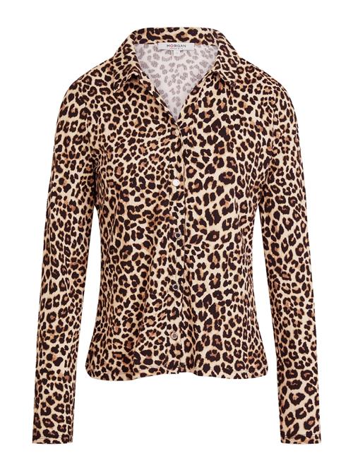 Morgan Bluse 'TJOSY'  ecru / lysebrun / sort