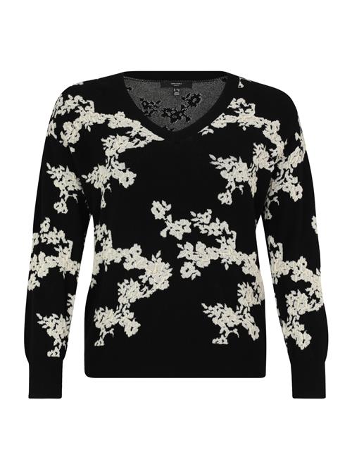 Vero Moda Curve Pullover 'VMCNANCY'  creme / sort