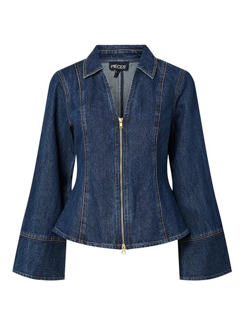 PIECES Bluse 'FLORA'  blå / guld