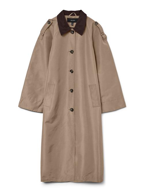 VERO MODA Overgangsfrakke 'VMLUCIAMARIA'  lysebrun / sort