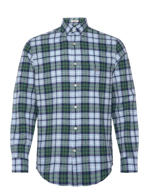 Reg Cotton Linen Check Shirt GANT Green