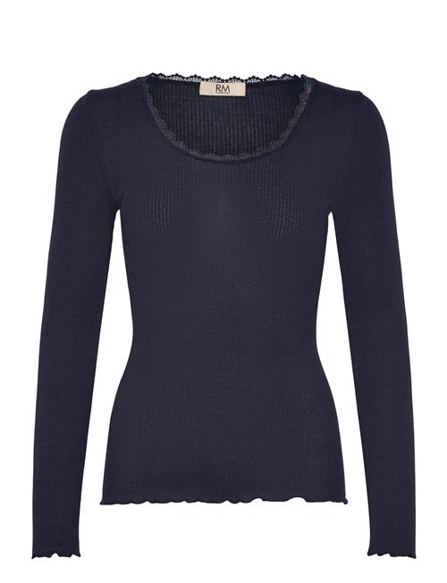 Rmwjohanne Wool Blend Ls U-Neck T-S RM By Rosemunde Navy
