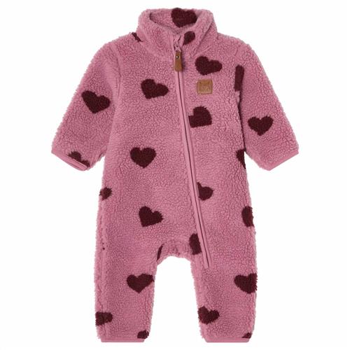 Kuling Austin Pile Fleece-overtræksdragt Hearts  80 cm  Lilla  80 cm  Unisex