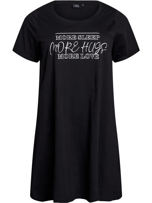 Zizzi Natskjorte 'MALLY'  sort / hvid