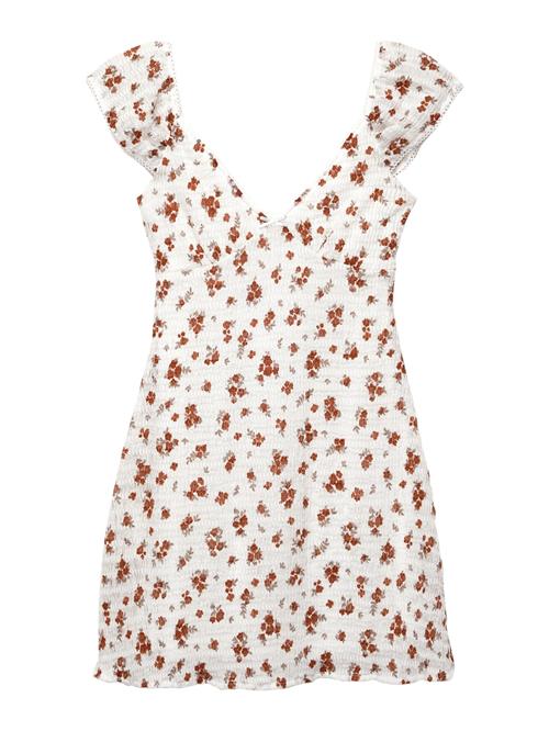 Pull&Bear Kjole  cognac / brokade / hvid