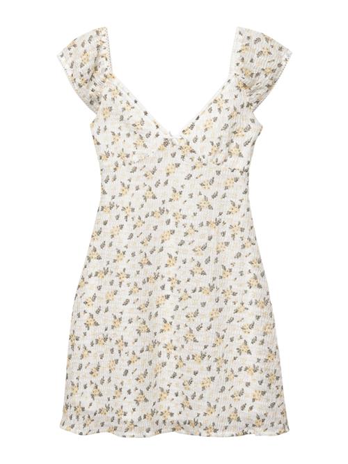 Pull&Bear Kjole  pastelgul / mørkegrøn / hvid