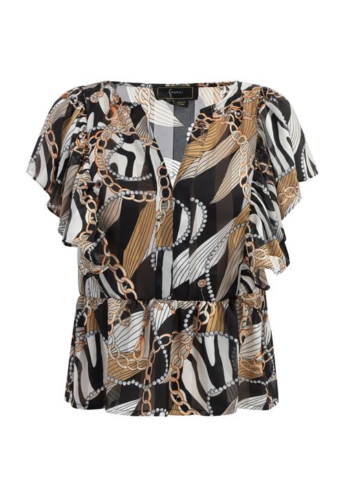 faina Bluse  lysebrun / lysegrå / lyseorange / sort