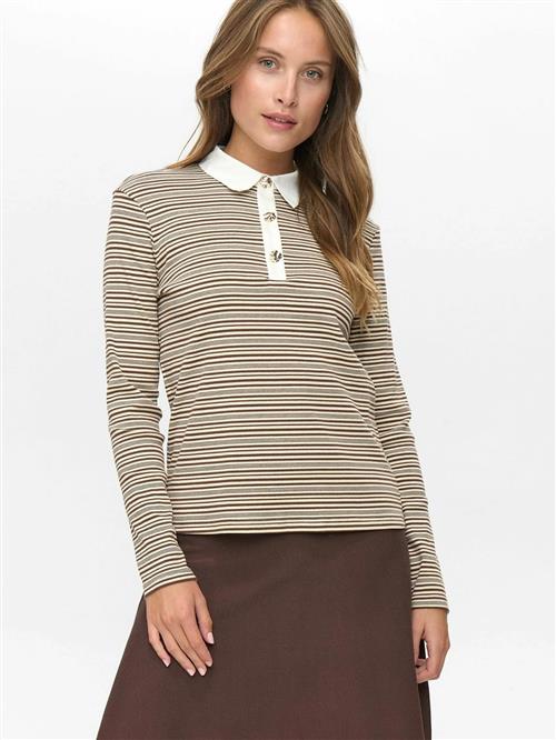 Se NÜMPH Shirts ' SEMMA '  beige / brun / hvid ved About You