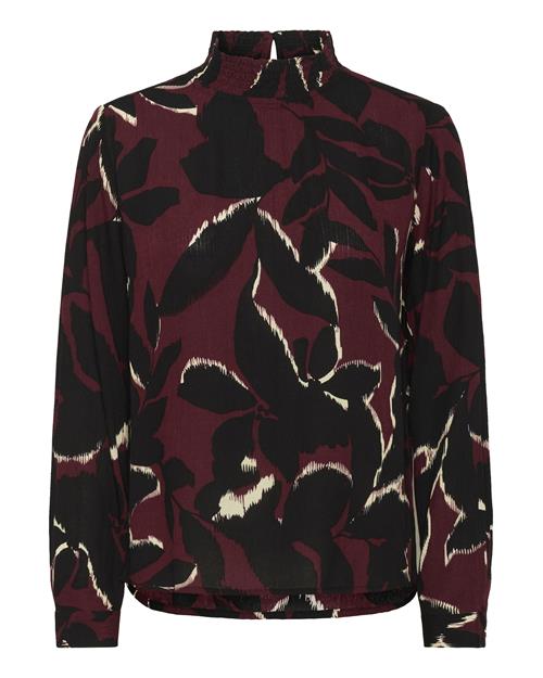 Kaffe Bluse 'KAAmber'  beige / bordeaux / sort