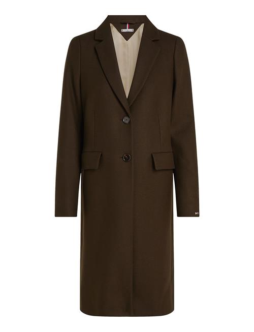 Wool Blend Classic Coat Tommy Hilfiger Brown