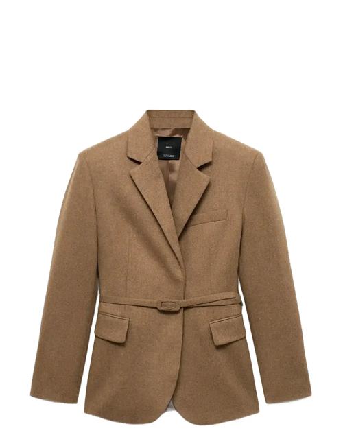 Wool-Blend Suit Jacket Mango Brown