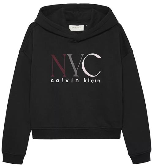 Calvin Klein Hættetrøje - Cropped - NYC Graphic - CK Black
