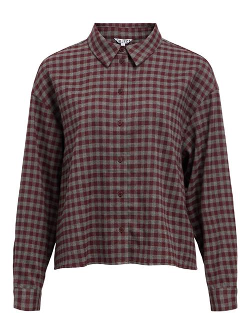 OBJECT Bluse  mørkegrå / bordeaux