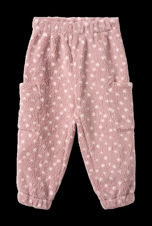 Wheat Suun Fleece-bukser Rosewood Dots  Rosewood Dots 104 cm  Lyserød  104 cm  kvinde