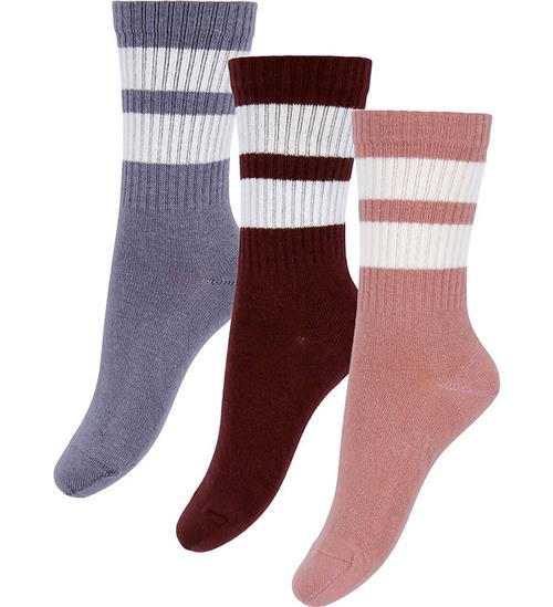 MP Strømper - Rib - 3-pak - Anker - Wine Red