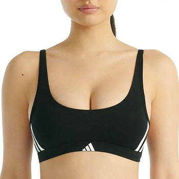 adidas BH Sport Active Essentials 3 Stripes Bralette Sort bomuld Large Dame