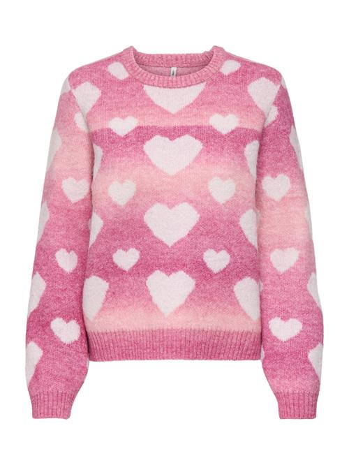 ONLY Pullover 'ONLAIDA'  lyserød / hvid