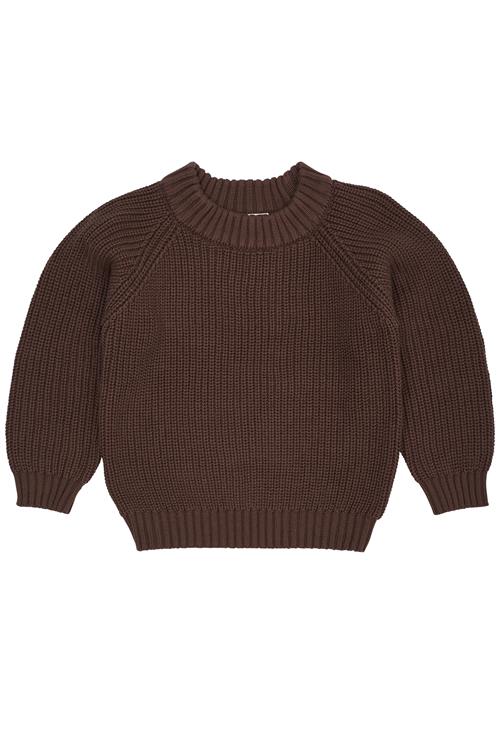 Copenhagen Colors GOTS Strikket Klassisk Ribbluse Dark Brown  Dark Brown 122 cm  Brun  122 cm  Unisex