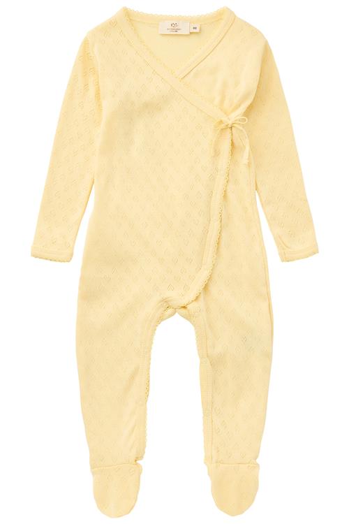 Copenhagen Colors GOTS Pointelle Cross-Over Body Pale Yellow  Pale Yellow 74 cm  Gul  74 cm  kvinde
