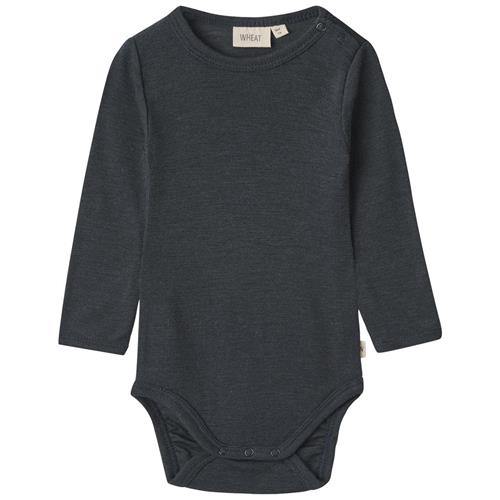 Wheat Langærmet uldbody Lucca Navy 86 cm Wool Marineblå  86 cm  Unisex