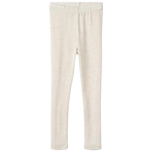 Wheat Agi Leggings I Uld Eggshell Melange  Cream 98 cm  Creme  98 cm  Unisex