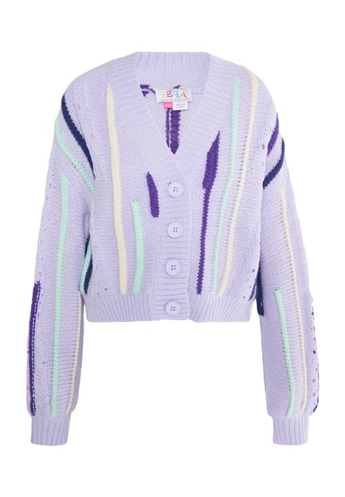 IZIA Cardigan 'Eyota'  beige / aqua / lyselilla / mørkelilla