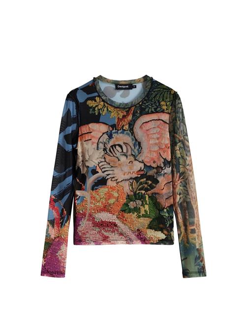 Se Desigual Shirts 'by Mr. Christian Lacroix'  blå / mørkegrøn / laks / magenta ved About You