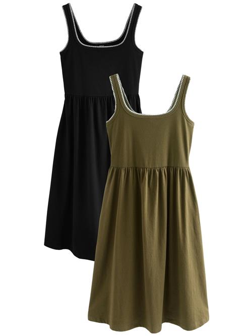 Se Next Sommerkjole  khaki / sort / hvid ved About You