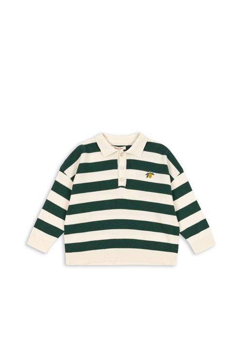 Konges Sløjd GOTS Manis Strikket Polo Pine Grove Stripe  Pine Grove Stripe 12 months  Grøn  12 måneder  mand