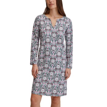 Calida Autumn Dreams Long Sleeve Nightdress Blå Mønster bomuld X-Small Dame