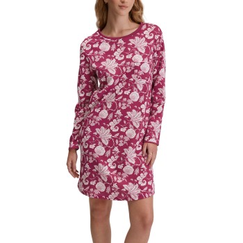 Calida Sweet Dreams Long Sleeve Nightdress Vinrød  bomuld Large Dame