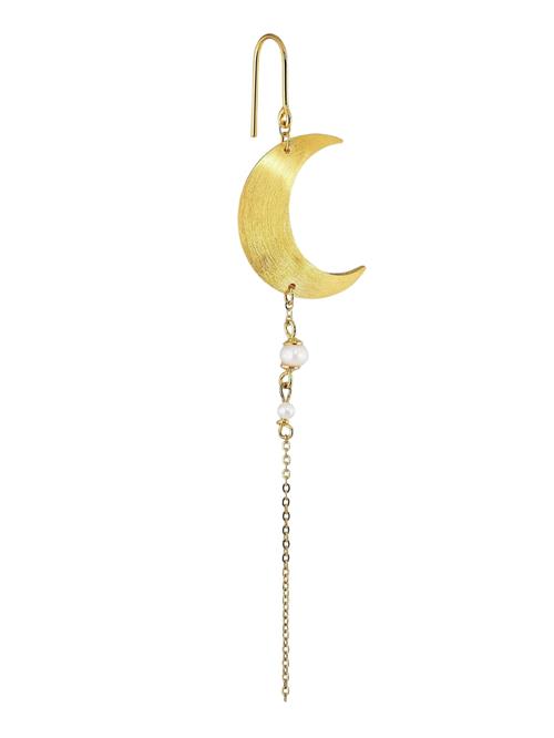 Jane Kønig Øreringe 'Half Moon'  guld / perlehvid