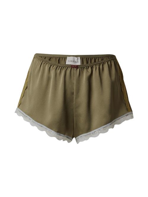 LOVE Stories Pyjamasbukser  oliven / hvid