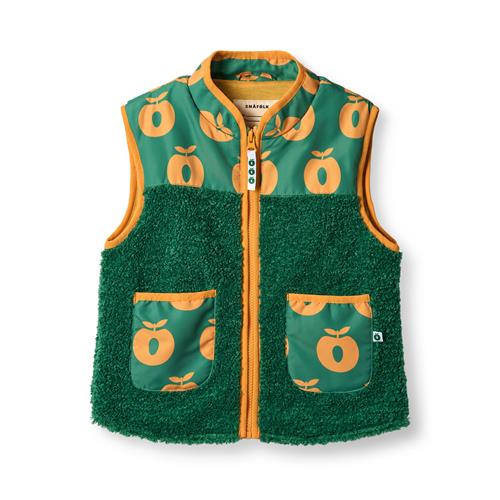 Småfolk Nero With Apples Fleece-vest Cedar Tree  Cedar tree-4-5 Y  Grøn  4-5 år  mand