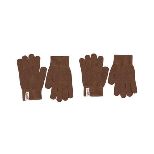 Kuling Magic 2-pak Handsker I Uld Brun 6-8 Y Wool Brun  6-8 år  Unisex