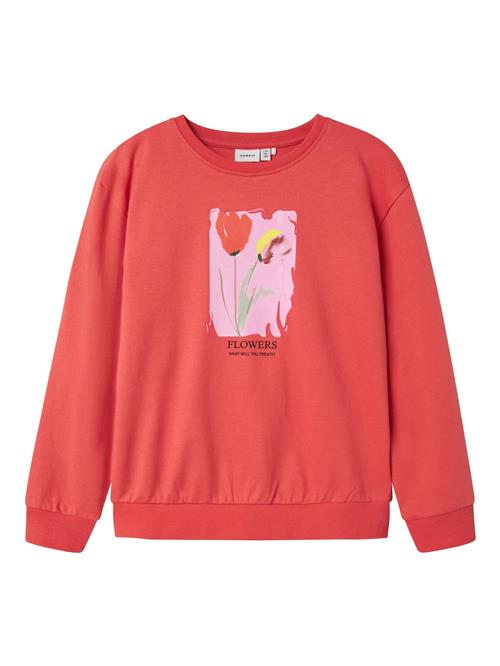 NAME IT Sweatshirt  mørkegrøn / pink / rød