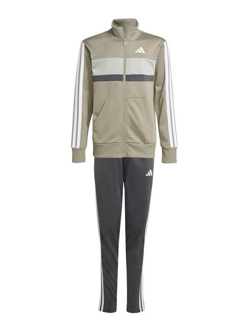 ADIDAS SPORTSWEAR Træningsdragt 'Seasonal Essentials Tiberio'  lysegrå / mørkegrå / oliven / hvid