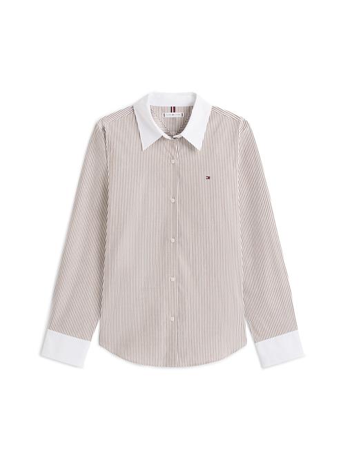 TOMMY HILFIGER Bluse 'ESS'  beige / brun / hvid