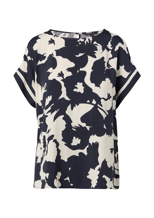 COMMA Bluse  navy / uldhvid