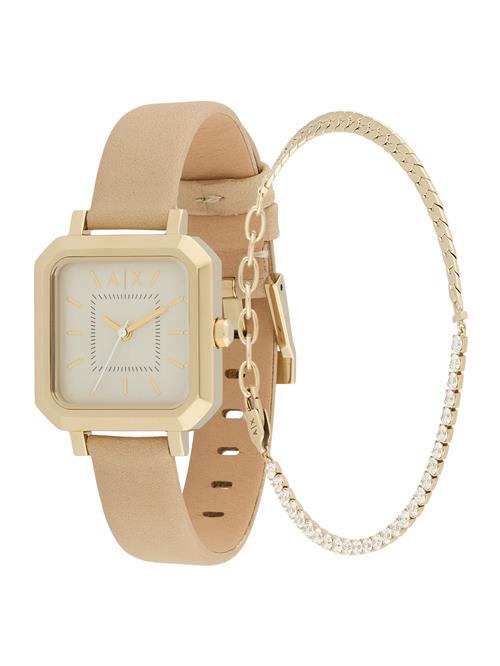 ARMANI EXCHANGE Analogt ur  beige / creme / guld / transparent