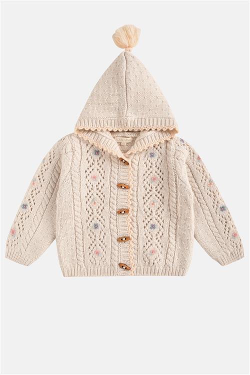 Louise Misha Tonylane Strikket Cardigan Cream  Cream-3 Y  Creme  3 år  kvinde